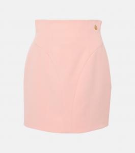 Мини-юбка из крепа с высокой талией Balmain, Saumon