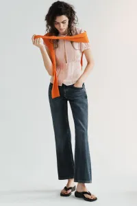 Полупрозрачный топ из жоржета Zara, пастельно-розовый