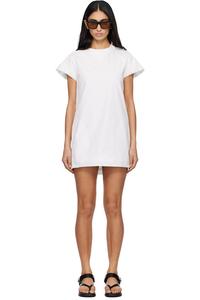 Sacai Мини-Платье из поплина цвета слоновой кости