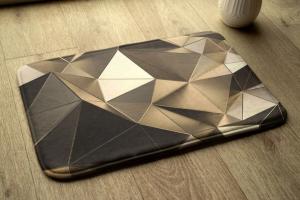 Впитывающий коврик для ванной — Коврик для ванной — Нескользящий коврик для ванной — 75 x 45 см — Золотой узор tulup