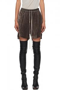 Rick Owens Серые бархатные боксерские шорты «Конкорданс»