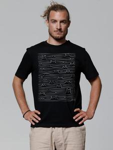 Футболка Doodle Cats черного цвета wat? Apparel