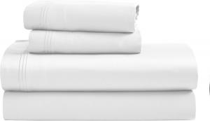 Superior Комплект постельного белья из премиального египетского хлопка, плотность 1500, современный дизайн, ультрамягкий, однотонный белый A White