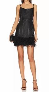 Черное платье из искусственной кожи Line and dot