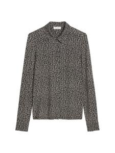 Блузка из трикотажного полотна с принтом, средне-синего цвета Marc O'Polo