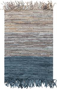 Ковер SAFAVIEH, 153 x 244 см, Vintage Leather Collection, Blue & Grey, ручной работы из кожи и хлопка, идеален для помещений с высокой проходимостью в гостиной, спальне (VTL401M)