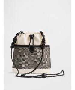 (M) Сумка через плечо с сетчатым карманом, маленькая