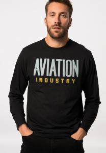 Топ JP1880 LONG-SLEEVE ROUND NECK, RUBBER PRINT, Black