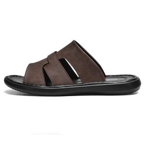 NANJIREN Резиновые стеганые кожаные пэчворк бесшумные, устойчивые к запахам и истиранию слайдеры мужские - коричневый, цвет Brown