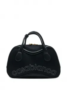 Сумка-тоут из кожи с логотипом Casablanca, черный