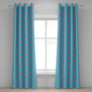 Шторы на люверсах ABAKUHAUS Розовая зебра, стилизованные под саванну и экзотический деревенский пейзаж, декоративные двухпанельные шторы, 280 см x 245 см, сине-розовый и белый Abakuhaus