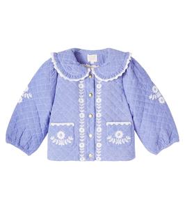 Вышитая хлопковая куртка Jouliana Louise Misha, Blue Chambray