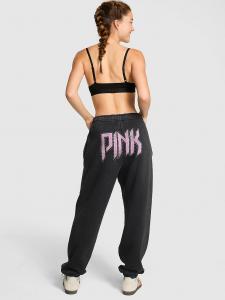 Спортивные брюки Ivy из флиса для кампуса Pink, pure black band