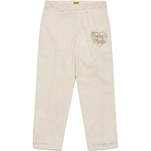 Брюки плиссе с вышивкой в виде сердца HUMAN MADE, белый