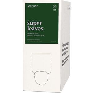 Мыло для рук ATTITUDE с эфирными маслами, проверенными EWG, растительные и минеральные ингредиенты, веганские средства личной гигиены, сменный блок «Мята перечная и сладкий апельсин», 2 литра