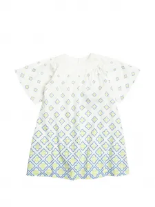 Платье с короткими рукавами и монограммным узором Casablanca Kids, белый