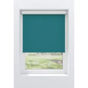 Рулонная штора мой дом «Ina», затемнение, теплозащита, энергосберегающая теплоизоляция, с сверлением/без сверления, свободновисящая, белая спинка, крепление Klemmfix или винтами My Home, цвет petrol/petrol + weiß