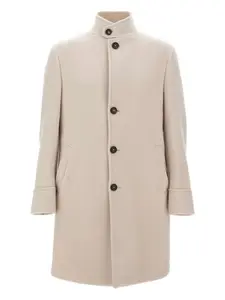 Шерстяное пальто с воротником-стойкой Eleventy, нейтральный