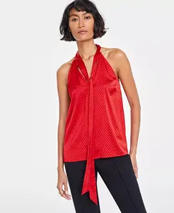 Женский топ без рукавов с запахом на шее On 34th, красный