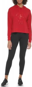 Женская легкая укороченная толстовка с капюшоном Tommy Hilfiger с монохромным логотипом, Rich Red
