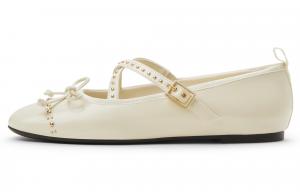 CHARLES&KEITH Маленькие плоские туфли Мэри Джейн 0,8 см женские — белый мел, цвет Chalk White