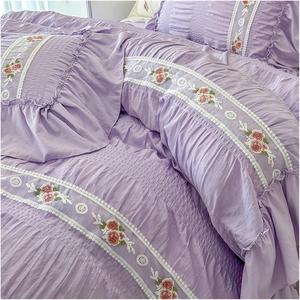 Generic Комплект постельного белья с рюшами из кружевной пузырчатой пряжи