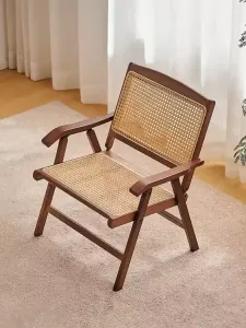 Fantasy Складное кресло для дома и отдыха на балконе, походное ротанговое кресло для кемпинга и пляжа, с плоскими подлокотниками, модель Jia Gao - Mifeng