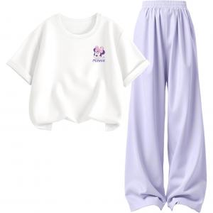 Детский парный набор для детей Disney, di qipini k белый+solid color dream фиолетовый