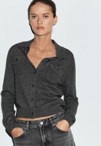 Кардиган Massimo Dutti WITH POCKET DETAILS, Dark Grey