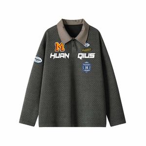 Футболка Unisex Henry Collar Moderate Straight Fit HUANQIU, серый