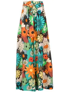 Расклешенные брюки с цветочным принтом Amir Slama, мультиколор