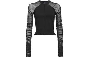 Полупрозрачная блузка с защипами PINKO, черный