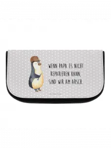 Косметичка Mr & Mrs Panda Wenn Papa es nicht reparieren ka, пастельно-серый