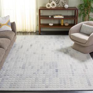 Ковер SAFAVIEH, 244 x 305 см, - коллекция Ebony - большой - Ivory & Grey, ручная работа из шерсти, идеально для гостиной, спальни, офиса, столовой (EBN375A)