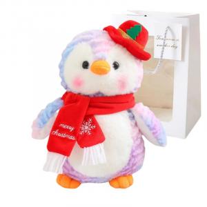 Плюшевая игрушка пингвин в рождественском шарфе, высота 26 см Bitter purchase, фиолетовый