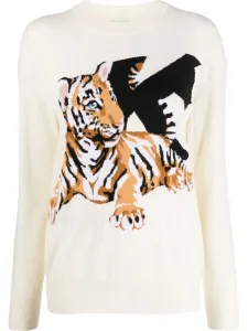 Джемпер вязки интарсия Krizia, слоновая кость