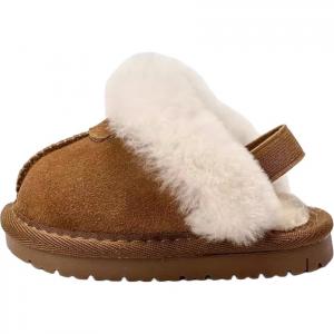 Нескользящие термо низкие детские тапочки для детей от 3 до 7 лет QINUOSHU, светло-коричневый