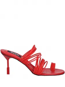 Босоножки на каблуке с несколькими ремешками MSGM, красный