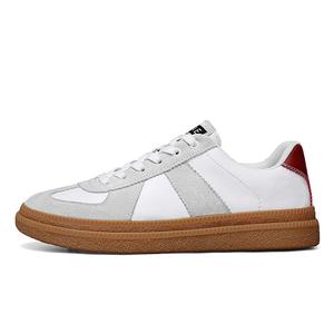 Скользоустойчивые мужские низкие скейтерские кроссовки LAORENTOU, белые с перфорацией