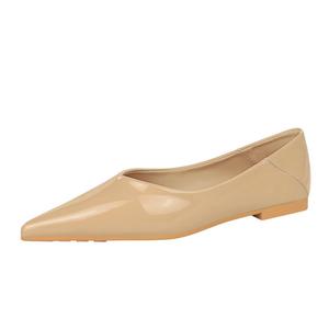 Bamiti Как по ровной земле повседневные однотонные туфли 1 см женские - нюд, цвет Nude