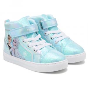 Детские светящиеся кроссовки-ботинки на молнии для малышей/маленьких детей Frozen, light blue glitter