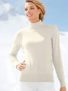 Повседневный образ Свитер-водолазка "Пуловер" Casual Looks, цвет Ecru