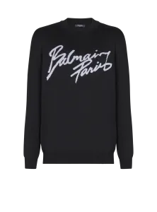 Джемпер из мериносовой шерсти Balmain, черный