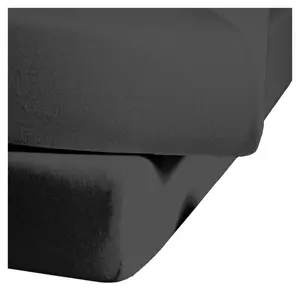 Простыня на резинке Mako satin, цвет антрацит 9031, 140x200 Fleuresse