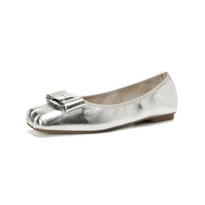 Повседневные однобортные туфли женские QITUMAUL, Silver[Heel Height 1Cm]