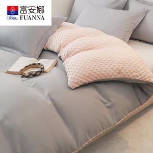 Fuanna Пододеяльник 200х230 см, флисовая подкладка, цвет Doudou Rong - Light Gray with Girly Pink