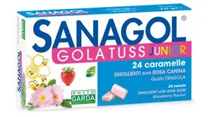 Phyto Garda Sanagol Throat Tuss Junior со вкусом клубники, 24 сладости для облегчения боли в горле для детей Named