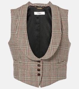 Принц уэльский жилет из шерсти с добавлением других волокон Chloé, Multicolour 1