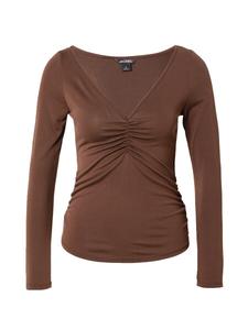 Лонгслив Monki Shirt, темно-коричневый