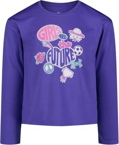 Детская футболка Under Armour с коротким рукавом, круглым вырезом, легкая и дышащая., Electric Purple Sport